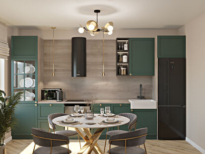 Фото № 5: Дизайн-проект трехкомнатной квартиры 77.39  м² стиль Модернизм для ЖК Столичные поляны