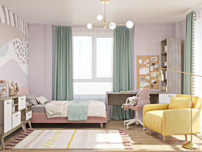 Фото № 6: Дизайн-проект трехкомнатной квартиры 77.39  м² стиль Модернизм для ЖК Столичные поляны