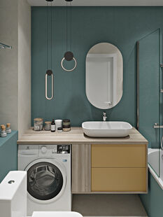 Фото № 2: Дизайн-проект трехкомнатной квартиры 77.39  м² стиль Модернизм для ЖК Столичные поляны