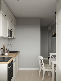 Фото № 4: Дизайн-проект двухкомнатной квартиры 40.95  м² Скандинавский стиль для ЖК в г. Санкт-Петербург