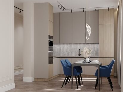 Фото № 4: Дизайн-проект трехкомнатной квартиры 69.25  м² стиль Модернизм для ЖК Balance