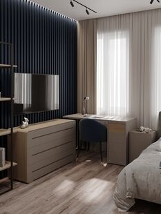 Фото № 2: Дизайн-проект трехкомнатной квартиры 69.25  м² стиль Модернизм для ЖК Balance