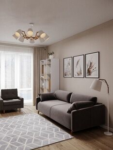 Фото № 6: Дизайн-проект трехкомнатной квартиры 57.0  м² Современный стиль для ЖК Московский