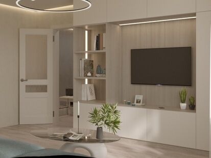 Фото № 1: Дизайн-проект двухкомнатной квартиры 50.1  м² Стиль Контемпорари для ЖК в г. Сургут