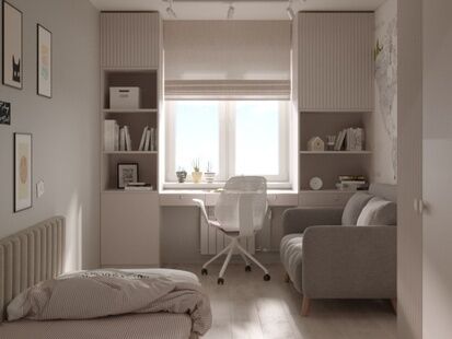 Фото № 6: Дизайн-проект двухкомнатной квартиры 50.1  м² Стиль Контемпорари для ЖК в г. Сургут