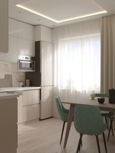 Фото № 4: Дизайн-проект двухкомнатной квартиры 50.1  м² Стиль Контемпорари для ЖК в г. Сургут