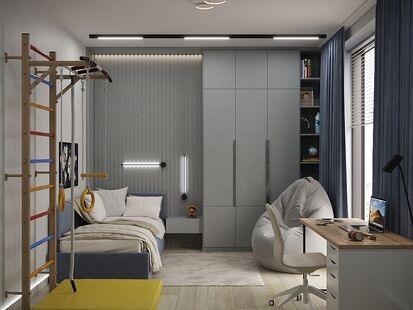 Фото № 3: Дизайн-проект коттеджа 118.78 м² Современный стиль для этажа частного дома в кп речной