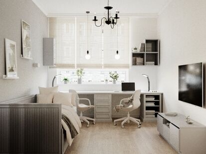 Фото № 6: Дизайн-проект двухкомнатной квартиры 54.41  м² Современный стиль для ЖК Инновация