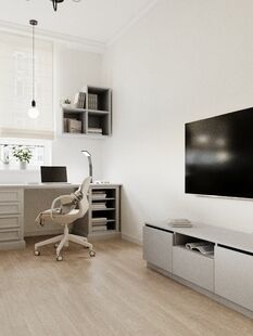 Фото № 2: Дизайн-проект двухкомнатной квартиры 54.41  м² Современный стиль для ЖК Инновация