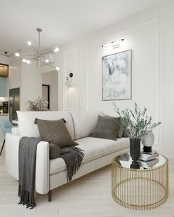 Фото № 1: Дизайн-проект трехкомнатной квартиры 62.3  м² Современный стиль для ЖК Лесная отрада