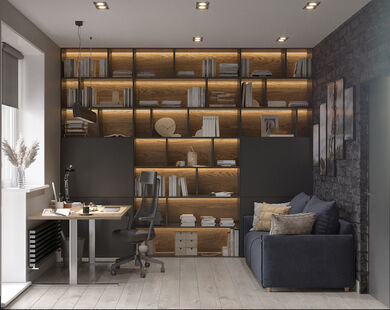 Фото № 6: Дизайн-проект трехкомнатной квартиры 49.76  м² Стиль Лофт для ЖК Спутник