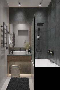 Фото № 3: Дизайн-проект трехкомнатной квартиры 49.76  м² Стиль Лофт для ЖК Спутник