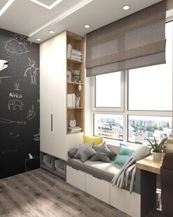 Фото № 3: Дизайн-проект трехкомнатной квартиры 69.13  м² Современный стиль для ЖК Скандинавия