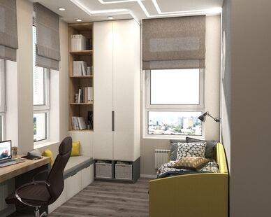 Фото № 5: Дизайн-проект трехкомнатной квартиры 69.13  м² Современный стиль для ЖК Скандинавия