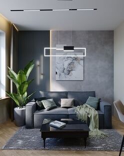 Фото № 3: Дизайн-проект двухкомнатной квартиры 46.97  м² Современный стиль для ЖК Крылья