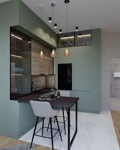 Фото № 5: Дизайн-проект двухкомнатной квартиры 46.97  м² Современный стиль для ЖК Крылья