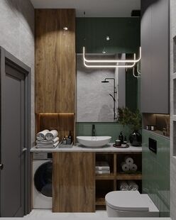 Фото № 2: Дизайн-проект двухкомнатной квартиры 46.97  м² Современный стиль для ЖК Крылья