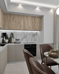 Фото № 5: Дизайн-проект трехкомнатной квартиры 73.33  м² стиль Модернизм для ЖК Московский