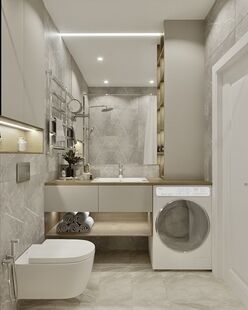 Фото № 2: Дизайн-проект трехкомнатной квартиры 73.33  м² стиль Модернизм для ЖК Московский