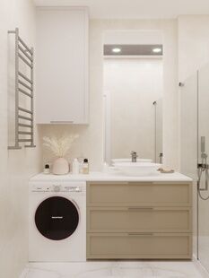 Фото № 6: Дизайн-проект трехкомнатной квартиры 70.49  м² стиль Модернизм для ЖК Митино О2