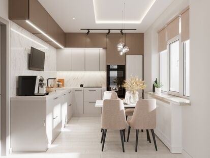 Фото № 6: Дизайн-проект трехкомнатной квартиры 81.4  м² стиль Модернизм для ЖК Ньютон