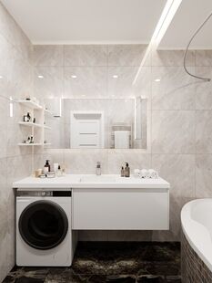 Фото № 5: Дизайн-проект трехкомнатной квартиры 81.4  м² стиль Модернизм для ЖК Ньютон