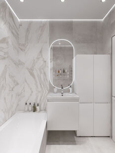 Фото № 2: Дизайн-проект двухкомнатной квартиры 59.59  м² стиль Модернизм для ЖК Гагарин