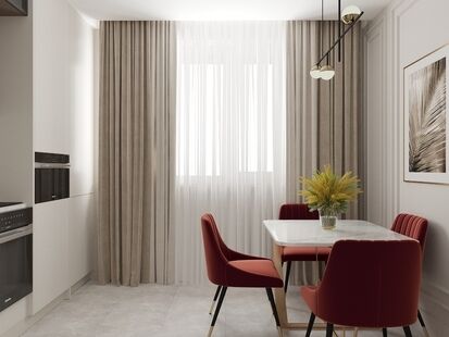 Фото № 4: Дизайн-проект трехкомнатной квартиры 78.28  м² стиль Модернизм для ЖК Московский