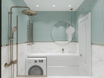 Фото № 1: Дизайн-проект трехкомнатной квартиры 78.28  м² стиль Модернизм для ЖК Московский