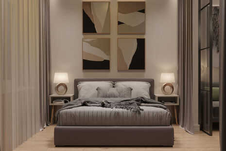 Фото № 6: Дизайн-проект двухкомнатной квартиры 45.0  м² стиль Модернизм для ЖК Малахит