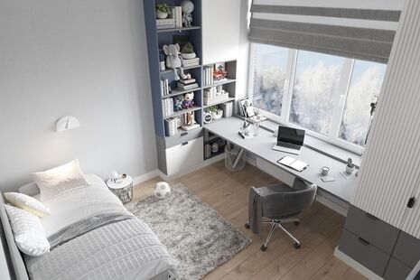 Фото № 1: Дизайн-проект двухкомнатной квартиры 45.0  м² стиль Модернизм для ЖК Малахит