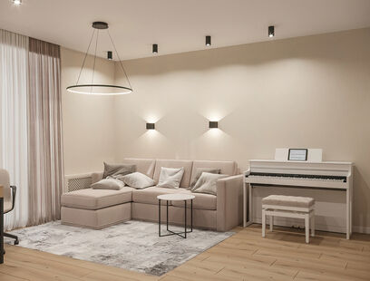 Фото № 3: Дизайн-проект двухкомнатной квартиры 53.92  м² стиль Модернизм для ЖК Московский