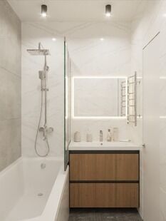 Фото № 5: Дизайн-проект двухкомнатной квартиры 53.92  м² стиль Модернизм для ЖК Московский