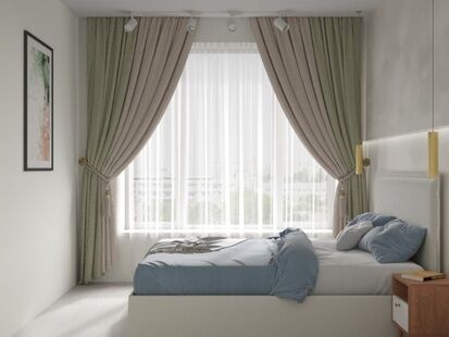 Фото № 2: Дизайн-проект двухкомнатной квартиры 35.2  м² Современный стиль для ЖК Freedom