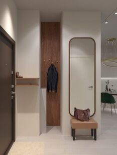 Фото № 4: Дизайн-проект двухкомнатной квартиры 35.2  м² Современный стиль для ЖК Freedom