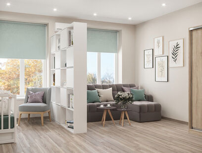 Фото № 1: Дизайн-проект четырехкомнатной квартиры 72.7  м² Стиль Контемпорари для ЖК Московский