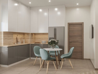 Фото № 6: Дизайн-проект четырехкомнатной квартиры 72.7  м² Стиль Контемпорари для ЖК Московский