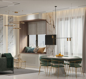 Фото № 1: Дизайн-проект трехкомнатной квартиры 70.56  м² стиль Модернизм для ЖК Фили-Сити
