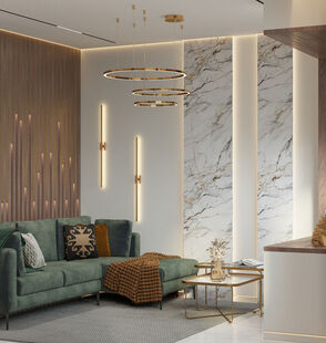 Фото № 5: Дизайн-проект трехкомнатной квартиры 70.56  м² стиль Модернизм для ЖК Фили-Сити