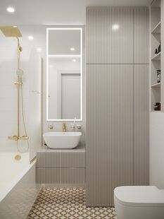 Фото № 4: Дизайн-проект двухкомнатной квартиры 46.37  м² Стиль Современная классика для ЖК Волжский парк