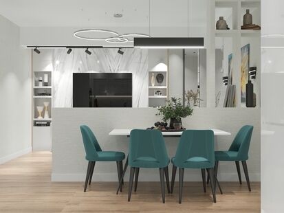 Фото № 4: Дизайн-проект трехкомнатной квартиры 82.2  м² стиль Модернизм для ЖК Первый Зеленоградский