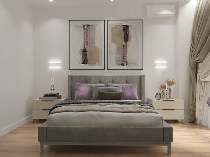 Фото № 5: Дизайн-проект трехкомнатной квартиры 82.2  м² стиль Модернизм для ЖК Первый Зеленоградский