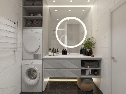 Фото № 3: Дизайн-проект трехкомнатной квартиры 82.2  м² стиль Модернизм для ЖК Первый Зеленоградский