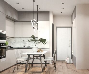 Фото № 5: Дизайн-проект трехкомнатной квартиры 55.6  м² Современный стиль для ЖК Селигер Сити