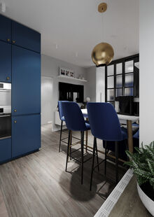 Фото № 1: Дизайн-проект двухкомнатной квартиры 41.74  м² Современный стиль для ЖК Суханово Spa Deluxe