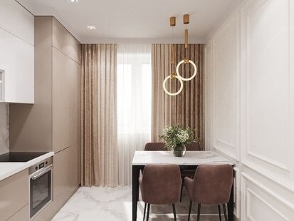 Фото № 5: Дизайн-проект двухкомнатной квартиры 54.8  м² Современный стиль для ЖК Московский