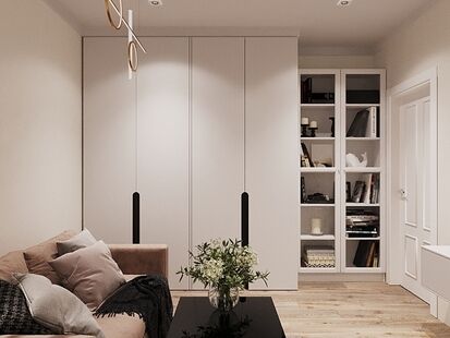 Фото № 6: Дизайн-проект двухкомнатной квартиры 54.8  м² Современный стиль для ЖК Московский