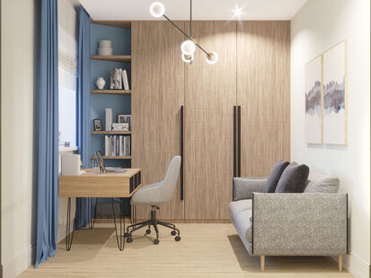 Фото № 5: Дизайн-проект трехкомнатной квартиры 67.7  м² Современный стиль для ЖК Новые Черемушки