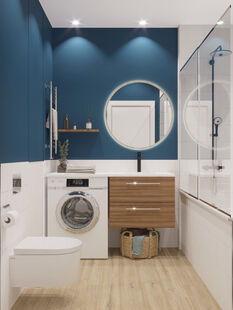 Фото № 2: Дизайн-проект трехкомнатной квартиры 67.7  м² Современный стиль для ЖК Новые Черемушки