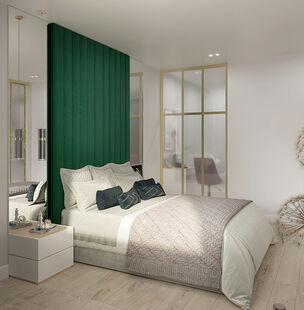 Фото № 2: Дизайн-проект двухкомнатной квартиры 68.3  м² Современный стиль для ЖК Западный луч